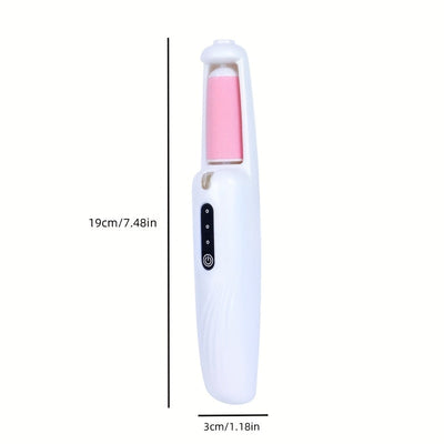 Removedor Eléctrico de Pies - Dispositivo Automático para Pedicura con Motor USB, Inalámbrico en Color Beige Claro y Amoladora - Lima Ergonómica para Talones y Suelas, Ideal para Atletas, Diabéticos y Salones de Uñas - Herramienta Blanca para Cuidado de