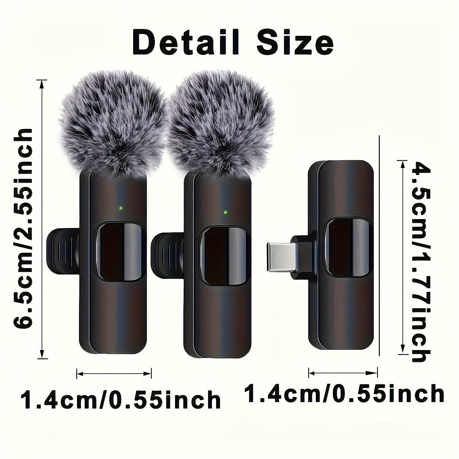 Microfono Lavalier sin varillas, Microfono Profesional para Grabación sin Cables para iPhone, IPhone15, Android, iPad - Paquete de 2 Micrófonos Lavalier para Entrevistas y Podcasts -