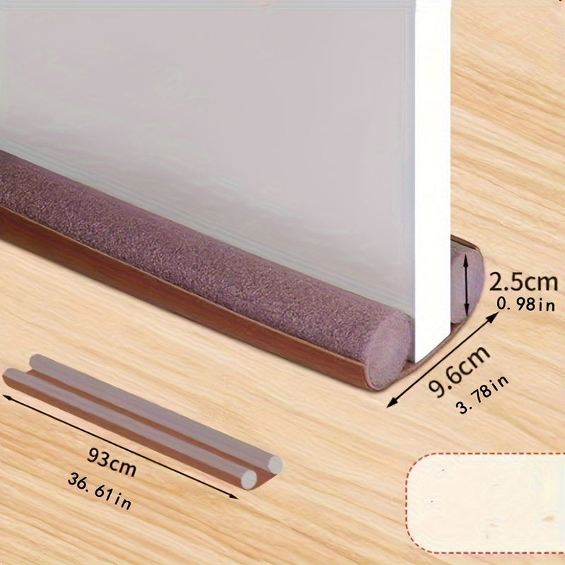 1pc Baffle Antiviento para Debajo de Puerta - Tira de Sellado de Goma y Tela de Alta Resistencia, Insonorizante, Ahorro Energético, Tope de Puerta Impermeable para Dormitorio - Disponible en Gris