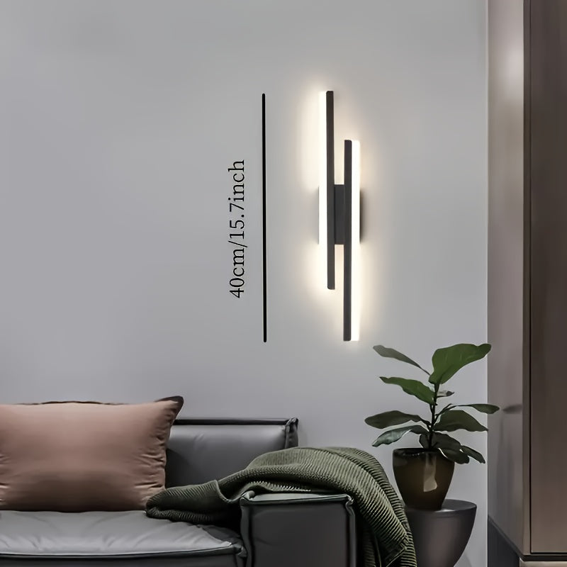 Iluminación LED moderna de lujo sencilla, lámpara de tira larga con regulador de tres colores, fijada al cableado para pasillos interiores, luminaria metálica forjada en hierro para dormitorio, sala de estar, vestidor y espejos de baño, luz frontal o mur