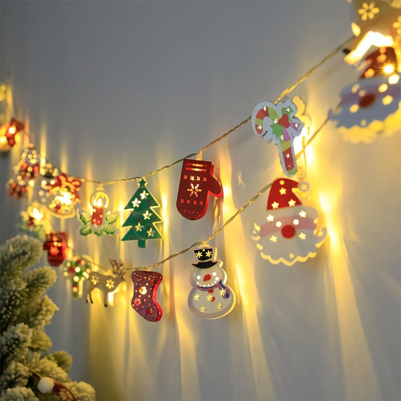 Decoración Brillante, Encantadoras Luces de Navidad LED - Santa, Muñeco de Nieve y Más - Perfectas para Decoración Navideña Interior, Fiestas y Ambiente de Dormitorio [Pilas No Incluidas], Decoraciones Navideñas