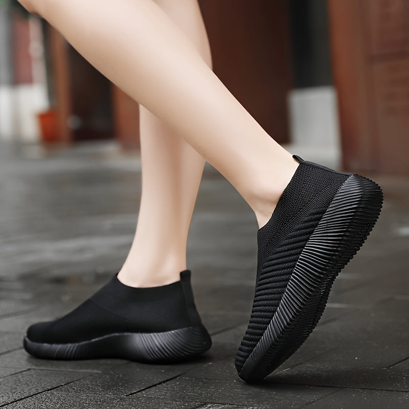 Zapatillas Slip-On Transpirables para Mujer - Parte Superior de Tela Ligera y Suela EVA, Punta Redonda Cómoda para Deportes en Interiores/Exteriores y Uso Casual, Diseño Fácil de Ponerse/Quitar Todo el Año, Estilo Minimalista, Suela Flexible, Calzado Con
