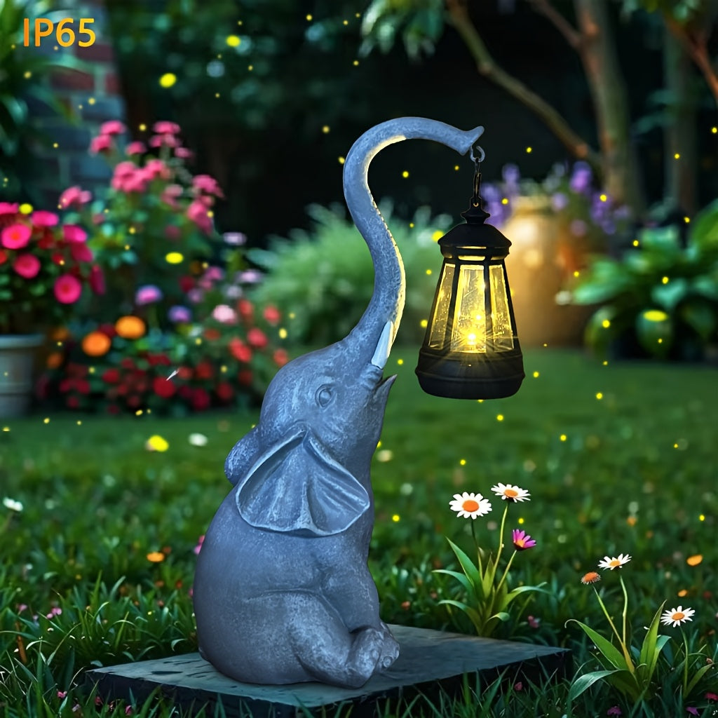 Estatuas de Elefante Serie IP65, Luces Solares para Exteriores, Decoracións de Patio y Balcón, Manualidades, Regalos Perfectos para Halloween, Pascua y Acción de Gracias