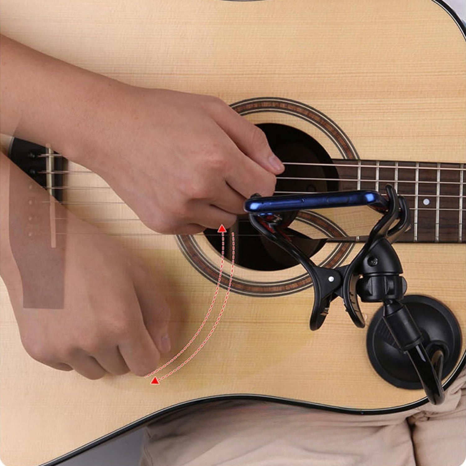 1pc Soporte Giratorio 360° para Guitarra con Base de Ventosa Fuerte - ABS , Ideal para Actuaciones en Vivo y Grabación de Videos, Práctica Musical y Uso en Escritorio, Accesorio Moderno | Montaje Seguro con Succión
