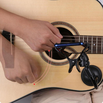 1pc Soporte Giratorio 360° para Guitarra con Base de Ventosa Fuerte - ABS , Ideal para Actuaciones en Vivo y Grabación de Videos, Práctica Musical y Uso en Escritorio, Accesorio Moderno | Montaje Seguro con Succión