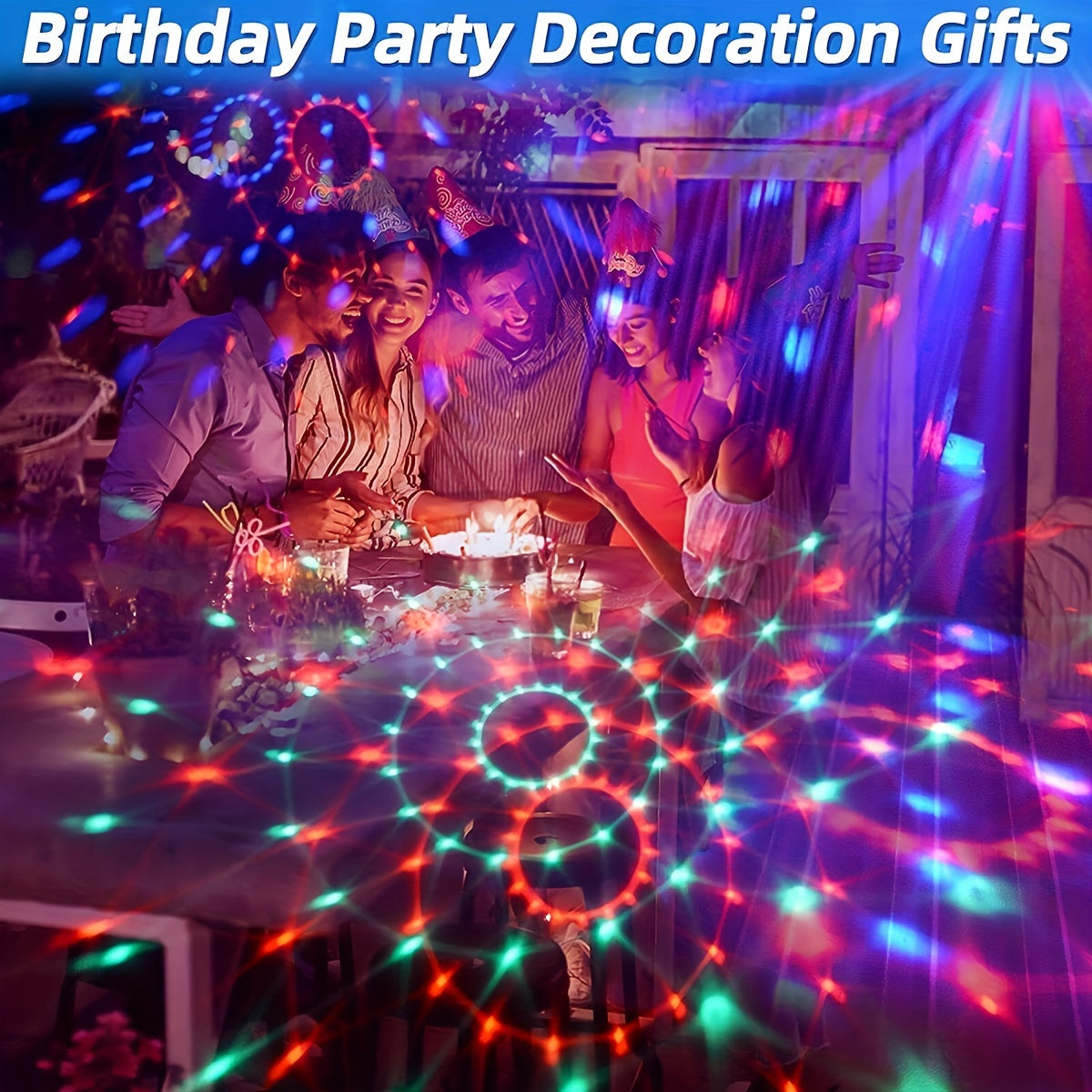 [Luces Mágicas LED de Discoteca] Luces de Discoteca Mágicas LED Alimentadas por USB - 1 ud, 11 Modos, Polímeros de Alto Índice de Refracción, Acabado Metálico Pulido - Para Cumpleaños, Carnaval, Navidad, Fiesta de Año Nuevo Ambiente