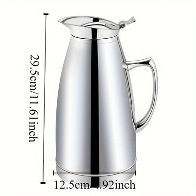 Hervidor Aislado de Acero Inoxidable - Termo de Doble Capa al Vacío, Olla Térmica para Bebidas Calientes y Frías con Asa y Boquilla, Ideal para Cocina y Comedor
