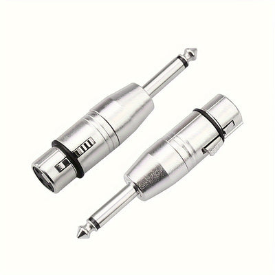 Adaptador XLR Hembra de Calidad Superior Xahpower a 1/4 Pulgada TS - Aleación de Zinc Duradera, Niquelado, Conector de Audio Desequilibrado para una Calidad de Sonido Cristalina con Micrófonos, Mezcladores, Guitarras y Cámaras