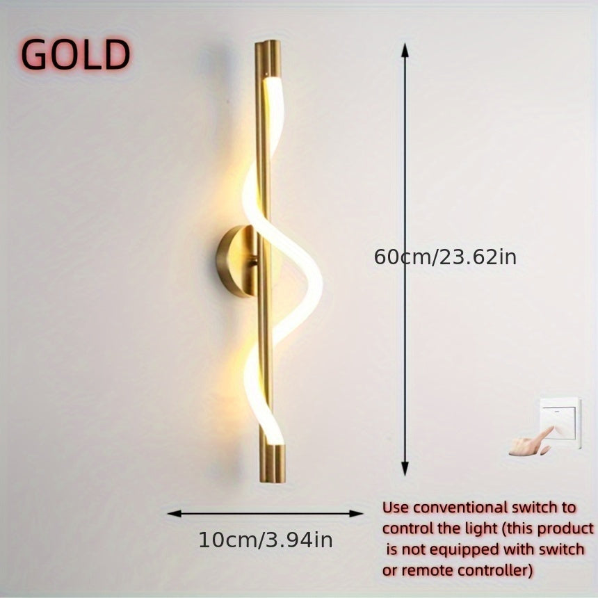 Luces de pared LED modernas con presentación de diapositivas en 3 colores - estructura metálica y pantalla acrílica, adecuadas para salones, dormitorios, hoteles, cafés y pasillos