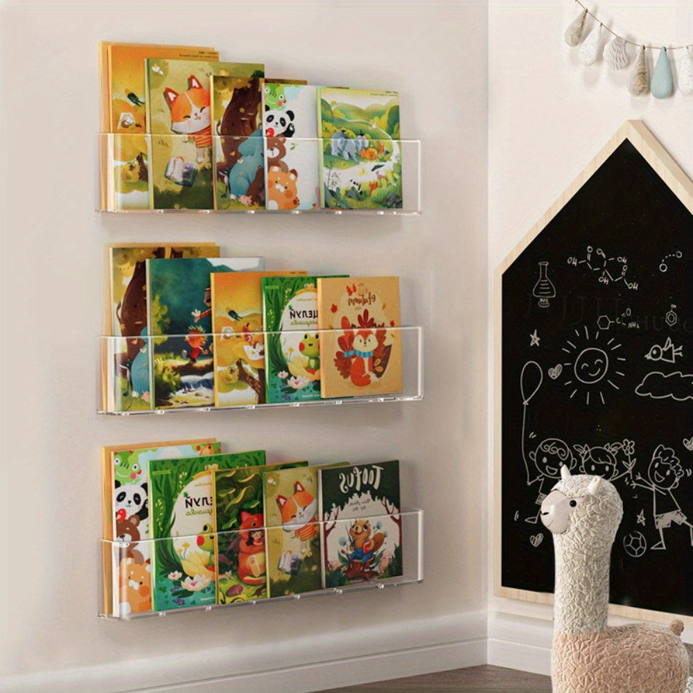 1 unidad Estantería de pared de acrílico transparente contemporáneo - Almacenamiento y exhibición versátil para revistas, materiales de lectura, decoración del hogar - Se adapta a múltiples tipos de habitaciones