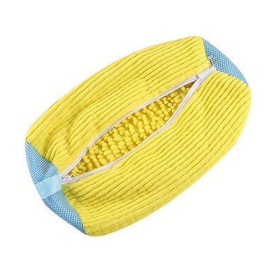 Bolsa Reutilizable para Lavar Zapatos - Cremallera de Nylon Duradera, Forro Acolchado Antiruido, Diseño Antiabertura Protege Zapatillas y Deportivas en Lavadora, Accesorio de Lavandería, Tela Chenille Suave, Bolsas para Ropa