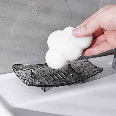 1 pieza Jabonera de plástico con drenaje, caja de almacenamiento de jabón para el hogar sin perforaciones, accesorios creativos para el baño y la cocina.