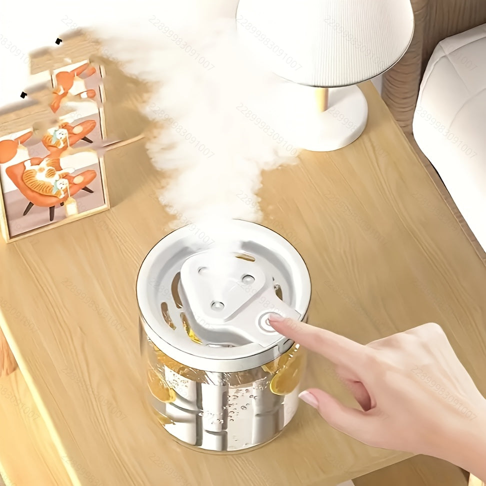 Humidificador de gran capacidad, 3 velocidades, USB, tecnología ultrasilenciosa de ondas sonoras, humidificador de escritorio con 3 modos de atomización, alimentación Type-C, sensor de humedad en tiempo real, 3 salidas de spray, material ABS, ideal para