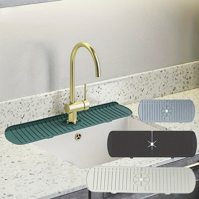 1 pza Alfombrilla de silicona para fregadero, protector contra salpicaduras, almohadilla de drenaje para fregadero de cocina para colocar detrás del grifo, alfombrilla para secar platos para encimera, baño, casero, tapete pequeño para grifo