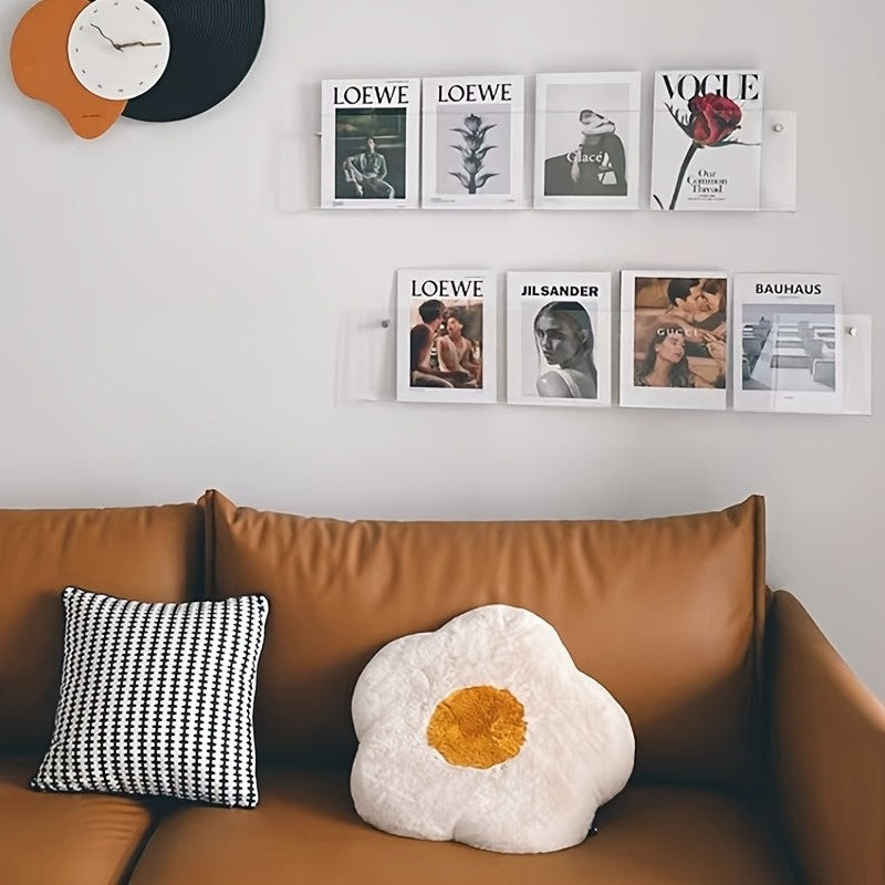 Estantería de Pared Acrílica Transparente y Minimalista Moderna para Revistas, Álbumes de Fotos y Láminas Artísticas - Organizador Duradero y Elegante Ahorrador de Espacio con Instalación Fácil, Decoración para Libros