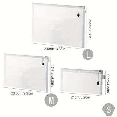 Bolsa de Malla de Plástico de Tamaño Extra Grande con Cremallera, Bolsa Resistente al Agua para Organizar Suministros Escolares y de Oficina, Bolsas para Rompecabezas y Juegos, Bolsa de Malla con Diseño Criptográfico para Suministros Escolares y Organiza
