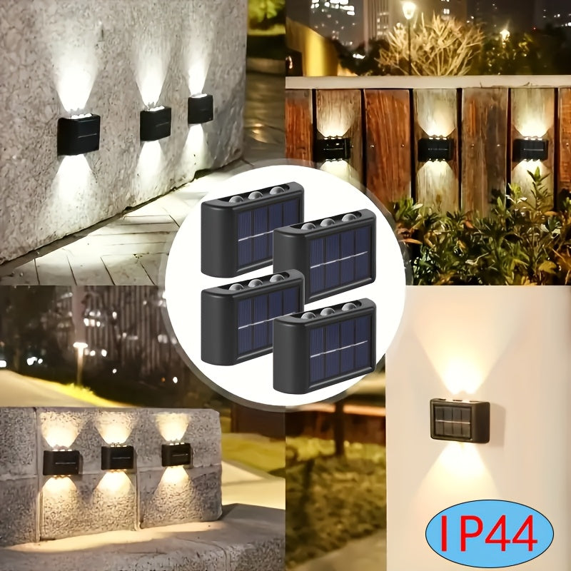 Paquete de 4 Luces Solares con LED y Opciones de Colores Cálido/Frío, Adecuadas para Acampar al Aire Libre, Patio, Calle, Paisaje, Jardín, Decoraciones de Boda, Resistentes al Salpicadero IP44
