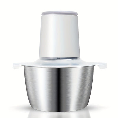 Molino eléctrico de carne de 2 litros y procesador de alimentos - Licuadora de acero inoxidable de 67,63 onzas para carnes, frutas, verduras y nueces - Recargable por USB, capacidad de 8 tazas, 1500 RPM, ideal para cocinas domésticas o comerciales, picad