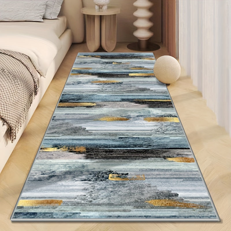 1 pieza de 850G de terciopelo de cristal/0,8 pulgadas de grosor, alfombra simple de corredor de color sólido, alfombra de franja larga, alfombra retro persa para sala de estar, pasillo de escalera, alfombra antideslizante, alfombra de lujo de dormitorio,