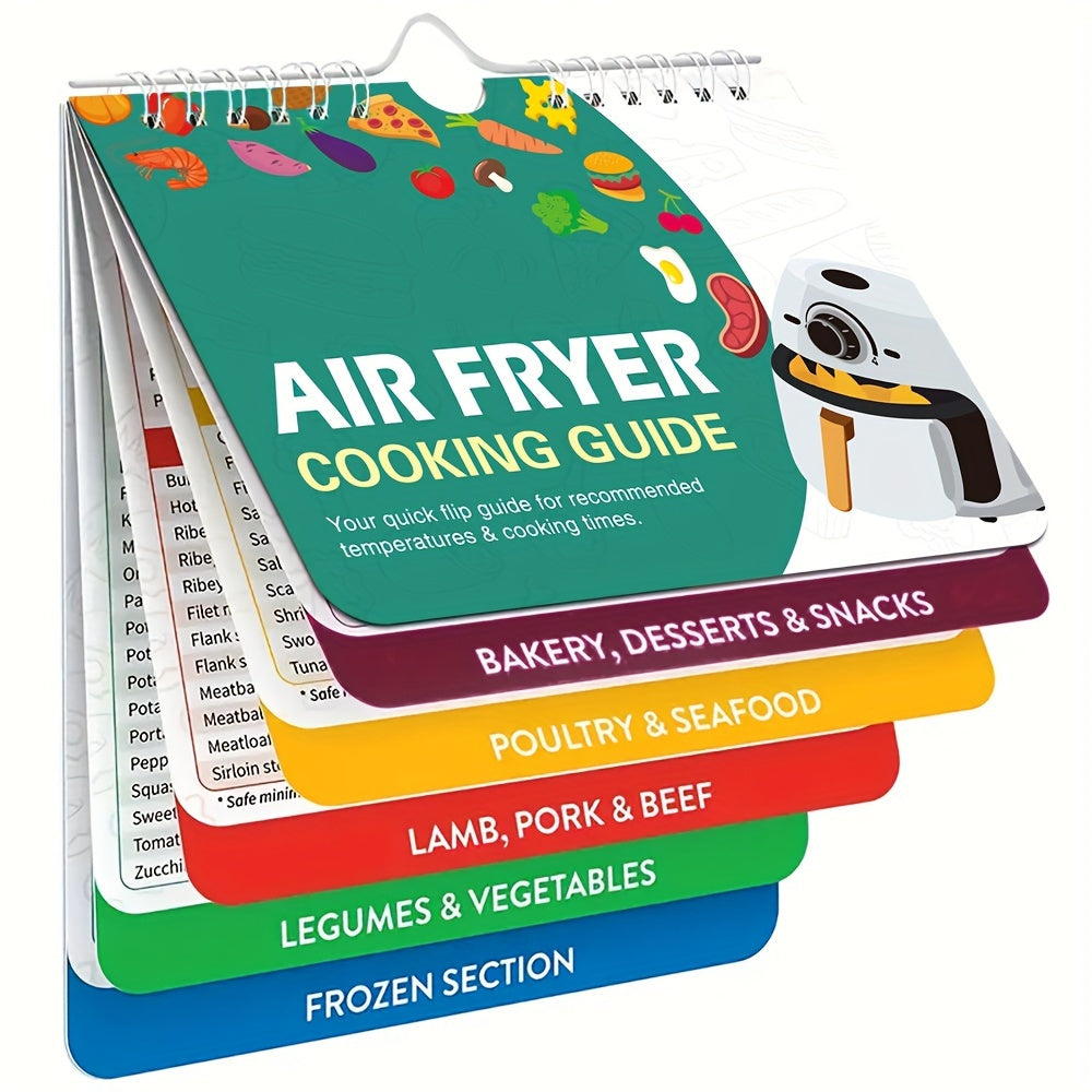 Guía de Cocina para Freidora de Aire - Hoja de Referencia Rápida Definitiva para Alimentos Populares, Configuraciones de Temperatura y Tiempo, Accesorio Esencial para la Freidora de Aire!