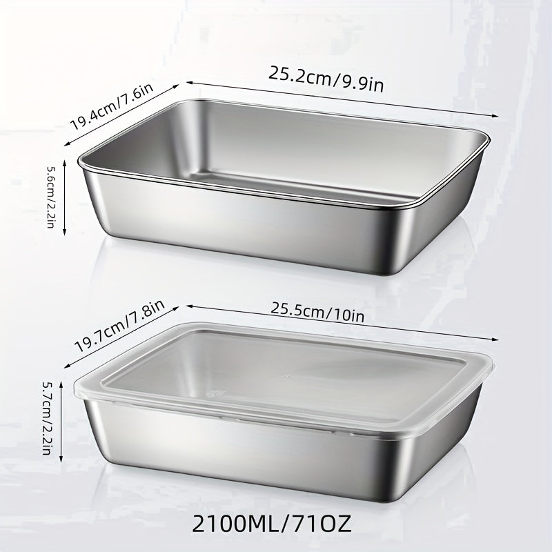 Juego de 4/6 Piezas de Contenedores de Almacenamiento de Alimentos de Acero Inoxidable con Tapas Herméticas - Apilables, Apto para Microondas para Ensaladas, Frutas y Preparación de Comidas - Organizador de Cocina Perfecto