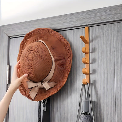 Colgador de ropa multifuncional de plástico para puerta - Organizador de almacenamiento resistente y ahorrador de espacio para dormitorio, bolsos y accesorios