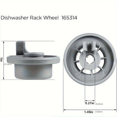 4/8 PIEZAS 165314 Rueda de rejilla inferior para lavavajillas Piezas para lavavajillas Bosch de BuyParts - Ajuste exacto para lavavajillas Bosch y Kenmore - Reemplaza 420198 423232 AP2802428 PS8697067