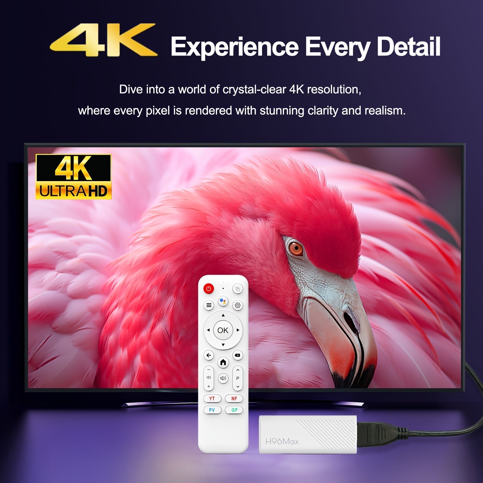 DO&CA H96 MAX H313 Android 14 Smart TV Stick - 4K Ultra HD, WiFi 6, Control Remoto por Voz, Miracast, Soporte HEVC/H265, Quad Core ARM, Reproductor de Streaming Multimedia Alimentado por USB para TVs 2025, Smart Tv para el Hogar, Dispositivo de Streaming