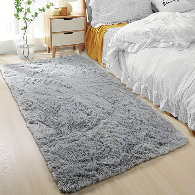 1 alfombra de lujo esponjosa, suave y mullida de poliéster 100%, antideslizante estilo nórdico, solo limpieza en seco, para sala, dormitorio, estudio o tocador, decoración para interiores