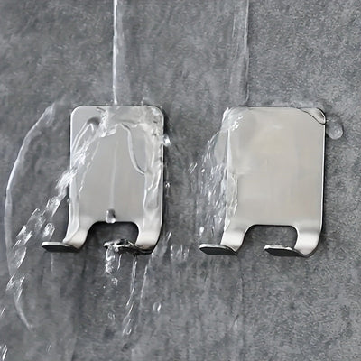 2 Piezas de Estante y Organizador para Navajas de Acero Inoxidable Sin Taladro - Organizador Multifuncional para Baño, Almacenamiento Espacioso con Diseño Moderno, Acabado Metálico Brillante, Material Resistente al Óxido, Ganchos Utilitarios
