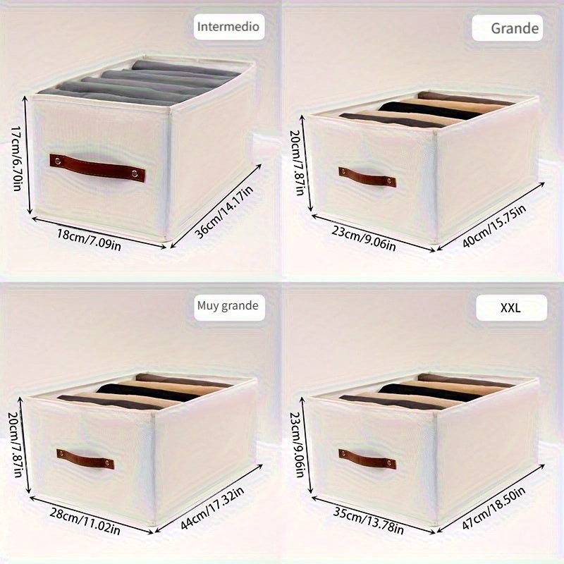 1pc Caja de Almacenamiento de Tela Oxford Moderna con Asa de Cuero Sintético Mejorada, Rectangular, Multiusos, Organizador de Ropa para el Hogar - Perfecto para la Organización de Armarios de Temporada, Almacenamiento Debajo de la Cama para Invierno/Prim