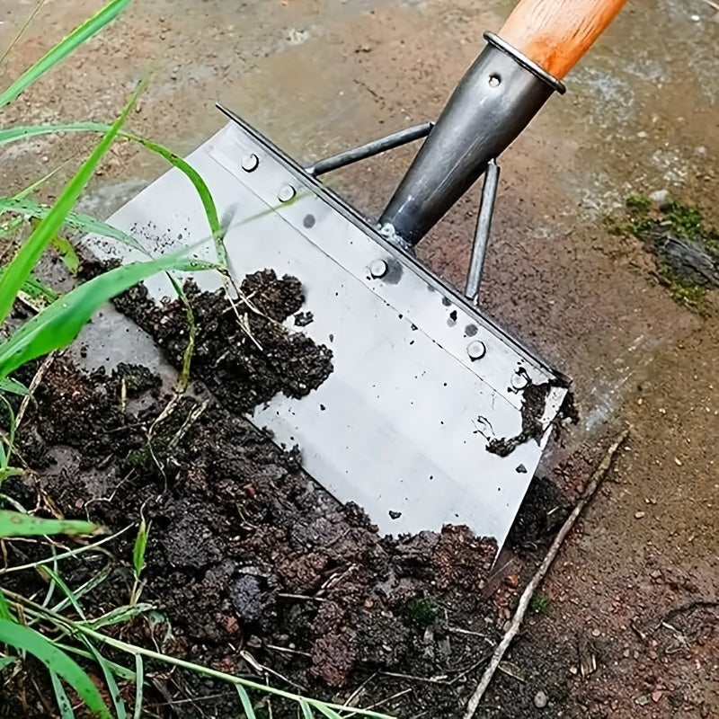 Pala multifuncional para jardín, pala de limpieza para jardín al aire libre, pala de limpieza de acero inoxidable, herramienta de desmalezamiento para jardín, adecuada para uso en trabajos de jardinería.