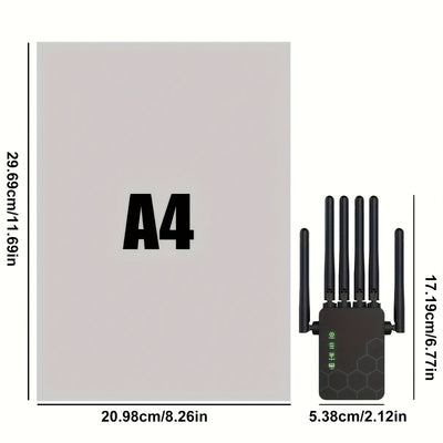 OEKE 6-antenas 2.4GHz WiFi Extender & Repeater - Capacidad para 25 dispositivos, cobertura amplia, WPS, enchufa y juega, 110-130V, fuente de alimentación de EE. UU. para hogar y oficina, WiFi Extender para hogar, red de oficina, diseño de tecnología mode