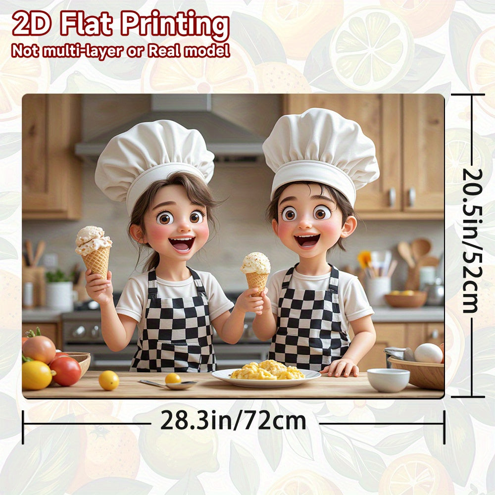 1pc Protector de Cocina Lindo para Estufa - Cubierta Antideslizante y Fácil de Limpiar, Resistente a Rayaduras y Derrames, Compatible con Placas de Gas/Eléctricas e Inducción, Diseño Divertido, Base Antideslizante, Accesorio Decorativo para Hogar, 2D Pla