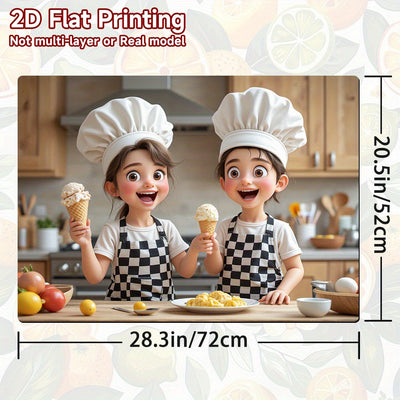 1pc Protector de Cocina Lindo para Estufa - Cubierta Antideslizante y Fácil de Limpiar, Resistente a Rayaduras y Derrames, Compatible con Placas de Gas/Eléctricas e Inducción, Diseño Divertido, Base Antideslizante, Accesorio Decorativo para Hogar, 2D Pla