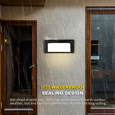 Aplique de pared LED PIBAOGU, diseño minimalista para interiores/exteriores, cableado a prueba de agua, 85V-265V, para patio, balcón, jardín, material ABS, no requiere batería.