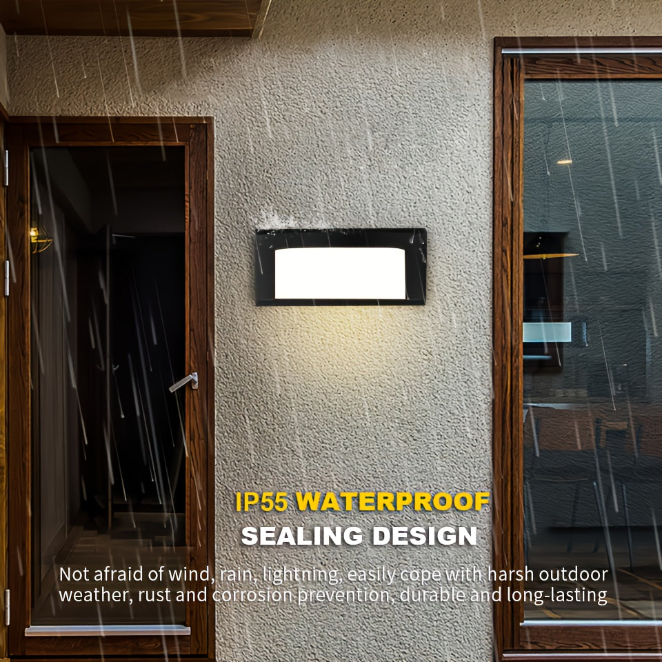 Aplique de pared LED PIBAOGU, diseño minimalista para interiores/exteriores, cableado a prueba de agua, 85V-265V, para patio, balcón, jardín, material ABS, no requiere batería.