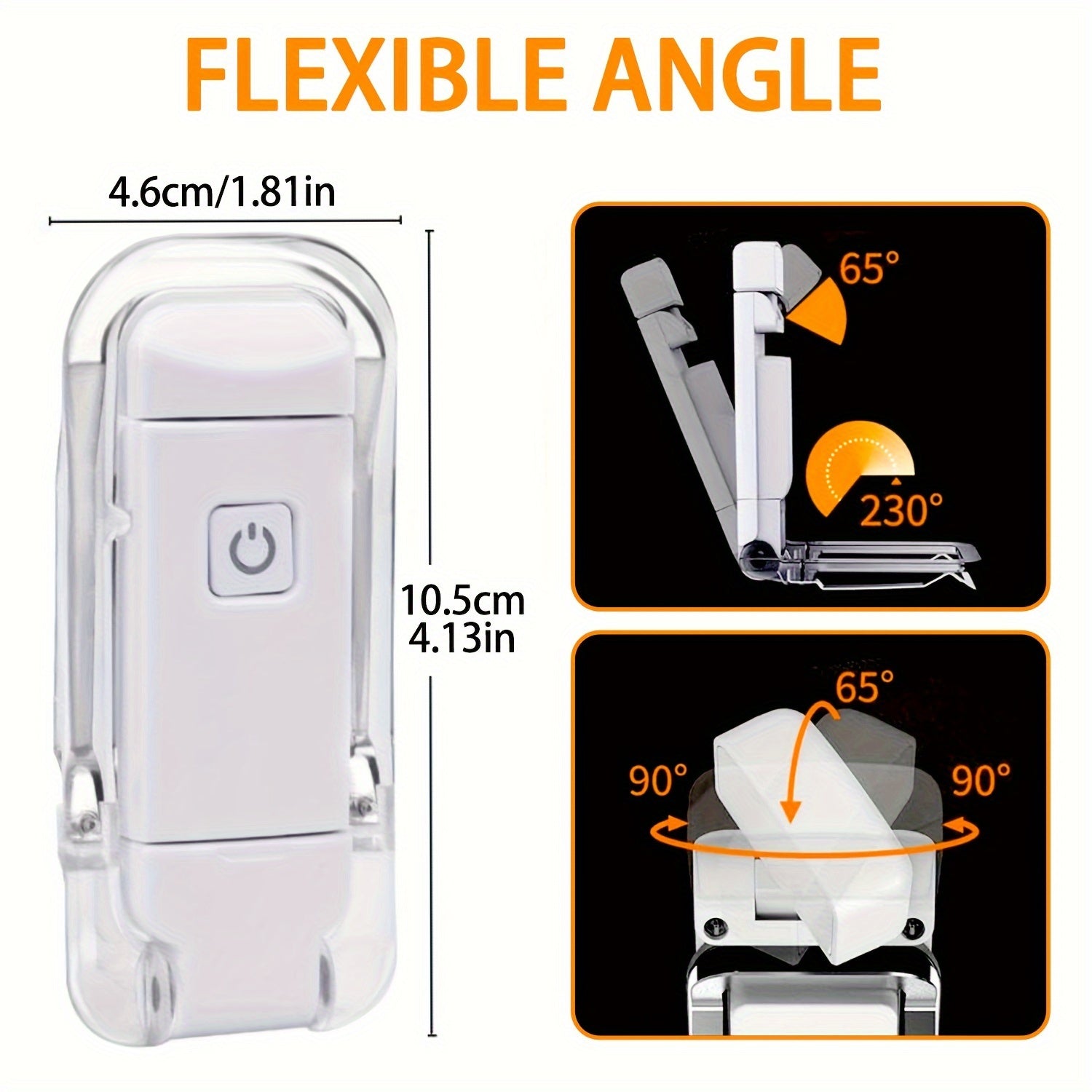 Mini Luz de Lectura Plegable Portátil, Recargable USB con Protección Ocular para Noche, 3 Colores de Iluminación y 3 Niveles de Brillo Ajustables, Clip para Libros, Fácil de Almacenar