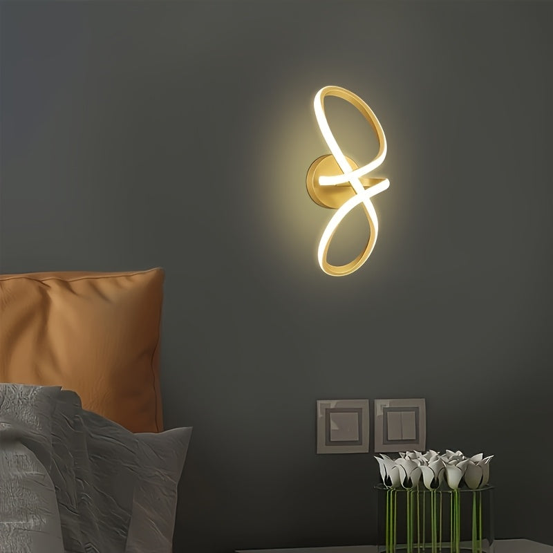 1 lámpara de pared LED dorada moderna - 3 temperaturas de color ajustables, lámpara montada en la pared de metal con hardware de instalación, utilizada como lámpara de pared y techo para pasillos e entradas, accesorios de lámparas de pared