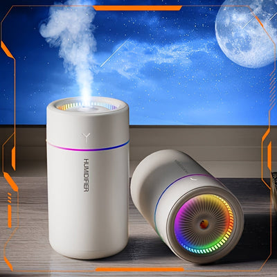 1pc Humidificador de AromaWave con Niebla Fría Alimentado por USB con Luces LED - Plástico, Bajo Voltaje 36V, Difusor Portátil de Aromaterapia para el Hogar, la Oficina y el Dormitorio