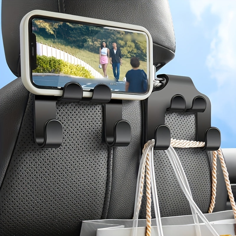 1 pieza, gancho de respaldo de asiento de coche, gancho multifuncional de plástico para estantería de almacenamiento trasero de asiento de coche, accesorios de interior de coche, accesorios de coche