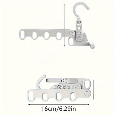 1 gancho plegable para ropa con 5 ganchos ergonómicos - Colgador portátil, ahorrador de espacio y duradero para viajes, hoteles, residencias y uso en interiores, colgadores para ropa, esenciales para dormitorios, diseño multigancho, opciones versátiles d