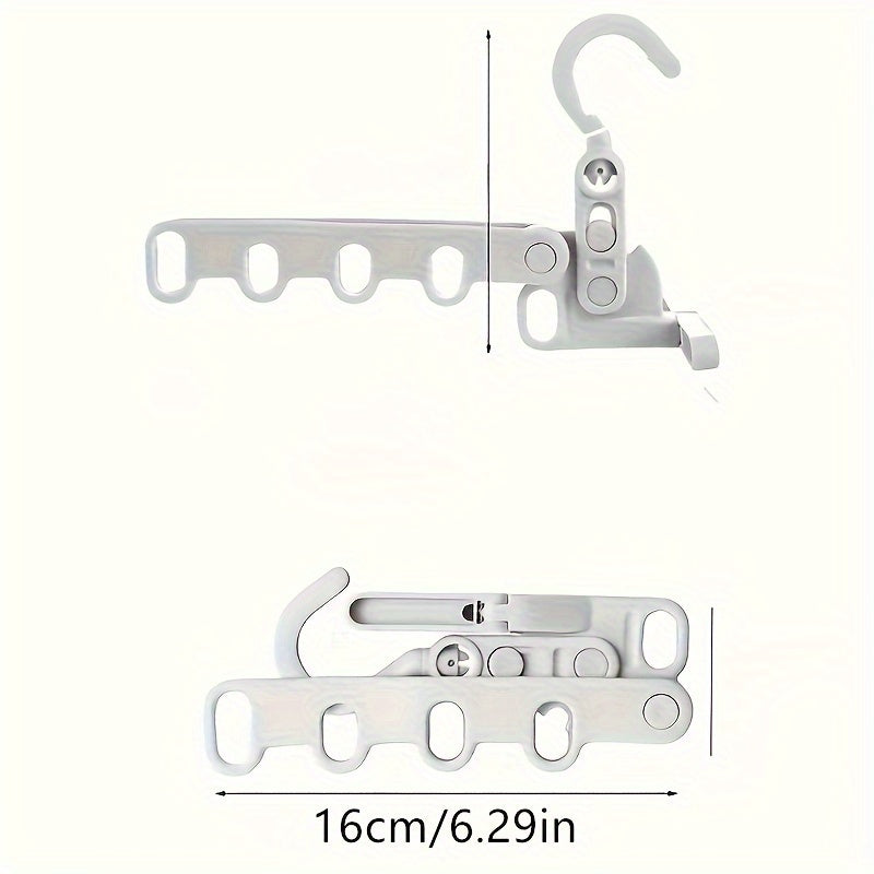 1 gancho plegable para ropa con 5 ganchos ergonómicos - Colgador portátil, ahorrador de espacio y duradero para viajes, hoteles, residencias y uso en interiores, colgadores para ropa, esenciales para dormitorios, diseño multigancho, opciones versátiles d