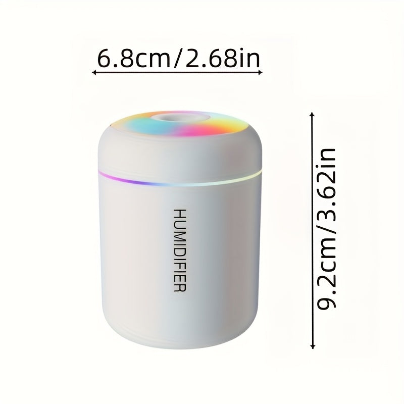 1pc Mini Humidificador USB y Difusor de Aromaterapia con Luz Nocturna Colorida, 180ml Tecnología de Onda Sonora para Habitación, Coche, Hogar, Oficina, Residencia - Humidificador de Escritorio Alimentado por USB con Ambiente Relajante, Sin Batería Inclui