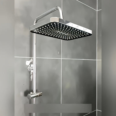 1 pieza, cabeza de ducha de pared de gran tamaño de alta presión - Diseño moderno de plástico negro, 304X118mm, cubrimiento completo del cuerpo con flujo de agua uniforme, fácil de instalar para el baño del hogar, soporte de cabeza de ducha, accesorios d