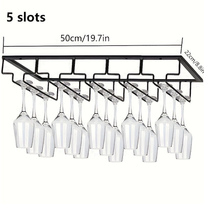 Soporte colgante para copas de vino, estante para copas debajo del mueble, estante de almacenamiento de hierro metálico, soporte para clasificación de copas, accesorios adecuados para bar, comedor, armario, cocina y organización