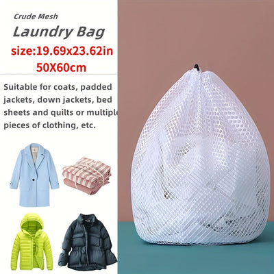 Bolsa de malla para ropa con cierre de cordón, lavable en lavadora, ideal para blusas, calcetines, medias y ropa interior, 4 tamaños disponibles (59.99 cm x 79.98 cm), perfecta para viajes y uso en el hogar