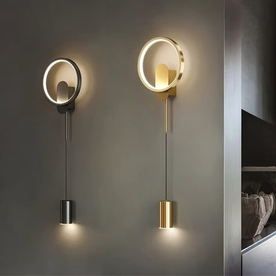 Luminarias de pared modernas con luces LED redondas - Eficientes en energía, sin parpadeo, brillo amarillo cálido para sala de estar, dormitorio y decoración de pasillos, uso interior, cableado, 85V-265V, luminarias de pared para dormitorio | Luminarias