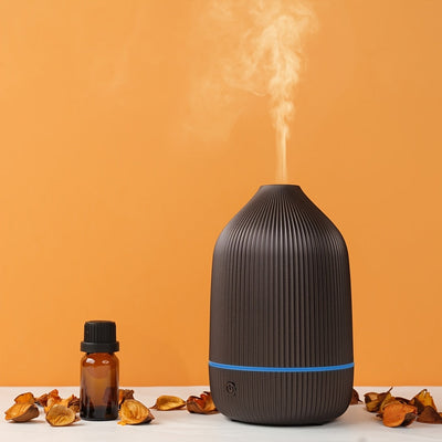Diseminador de aromaterapia ultrasonico compacto con alimentación USB y función de niebla - Negro, ideal para hogar y oficina, diseminador para hogar, oficina y sala de estar.