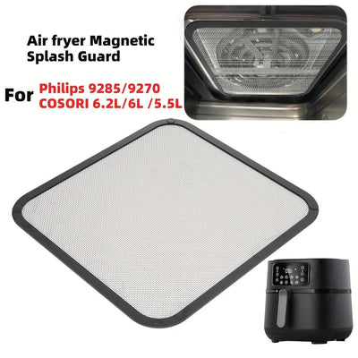 Guarda de salpicaduras para freidor de aire metálico para modelos 9285/9270, COSORI 6,2L/6L/5,5L - Red de absorción magnética, prevención de salpicaduras de aceite, diseño duradero y fácil de limpiar, accesorios para freidor de aire, parte de electrodomé